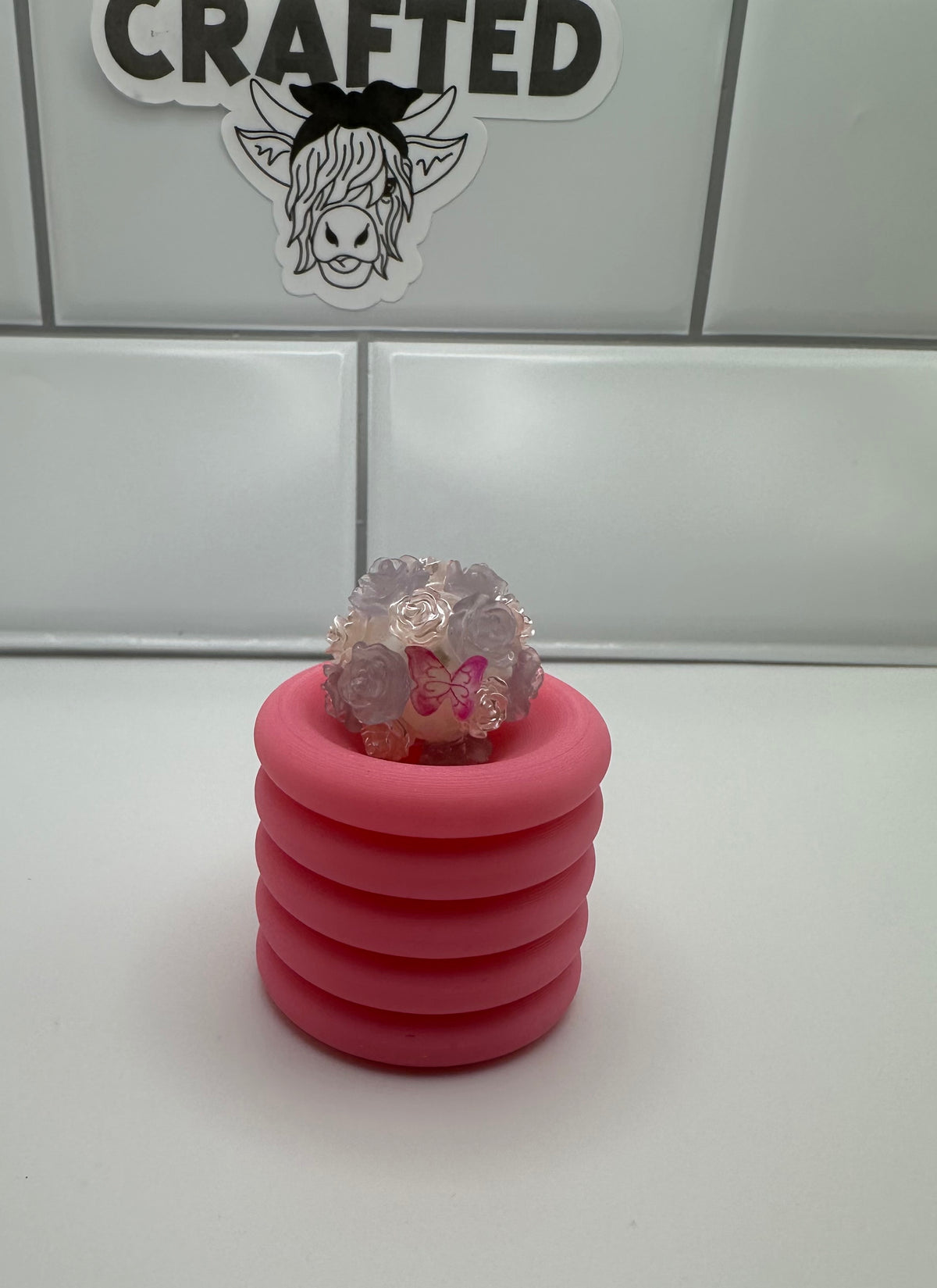 Roses and butterfly fancy bead