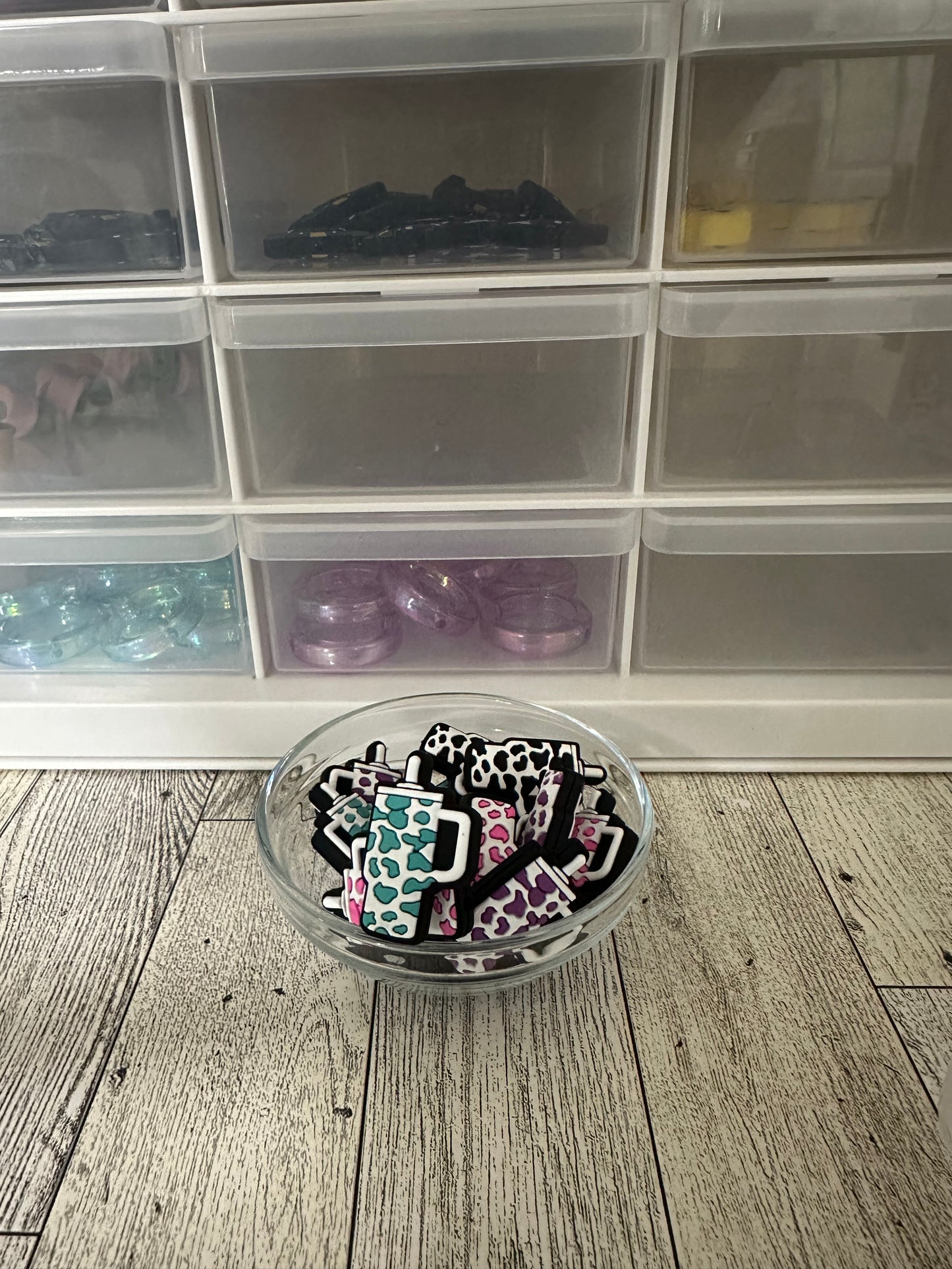 Cow print travel cup focal