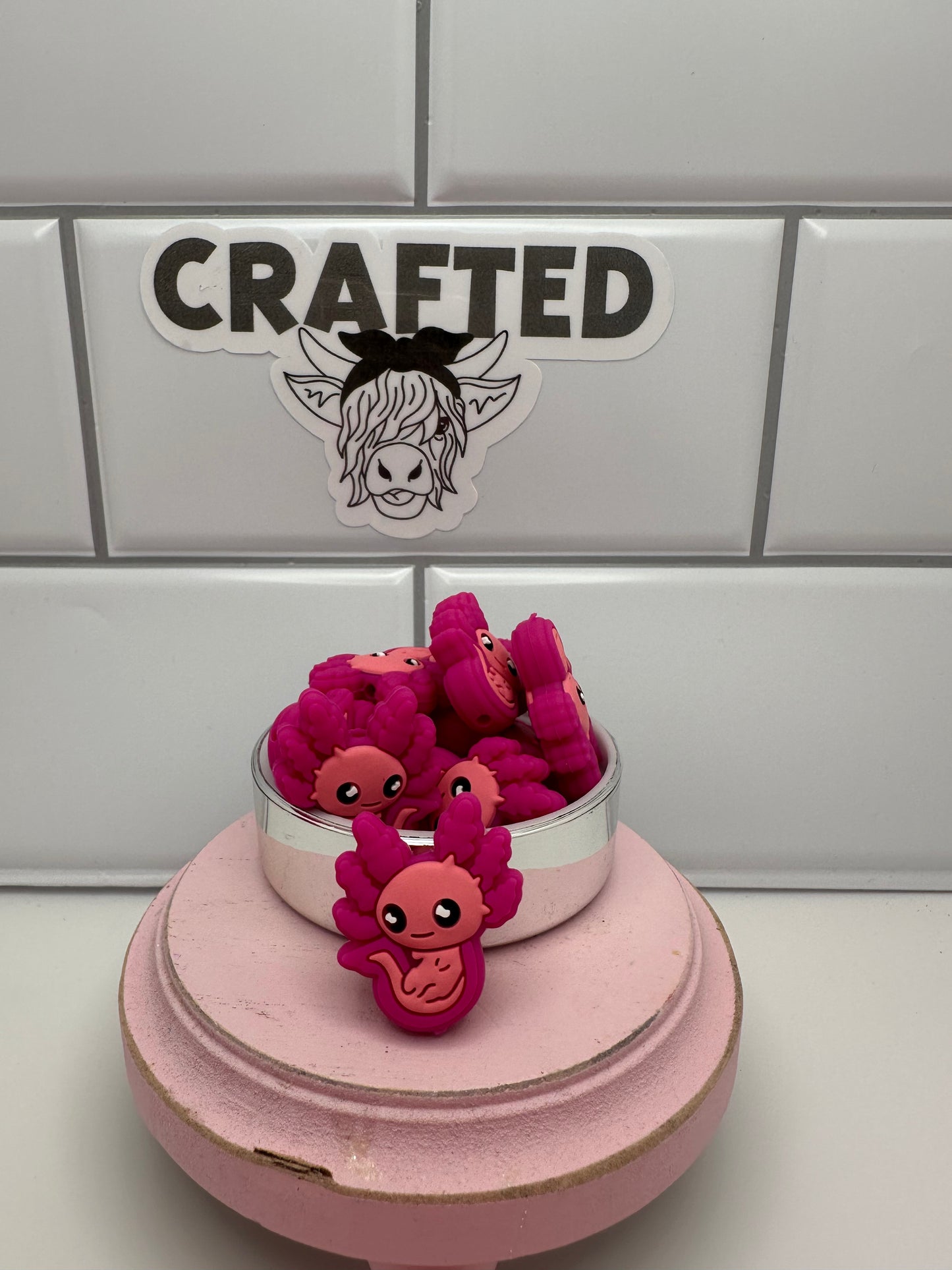 Pink Axolotl focal bead