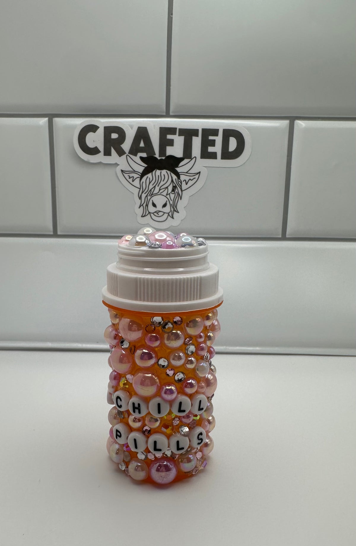 Chill pills embellished pill bottle