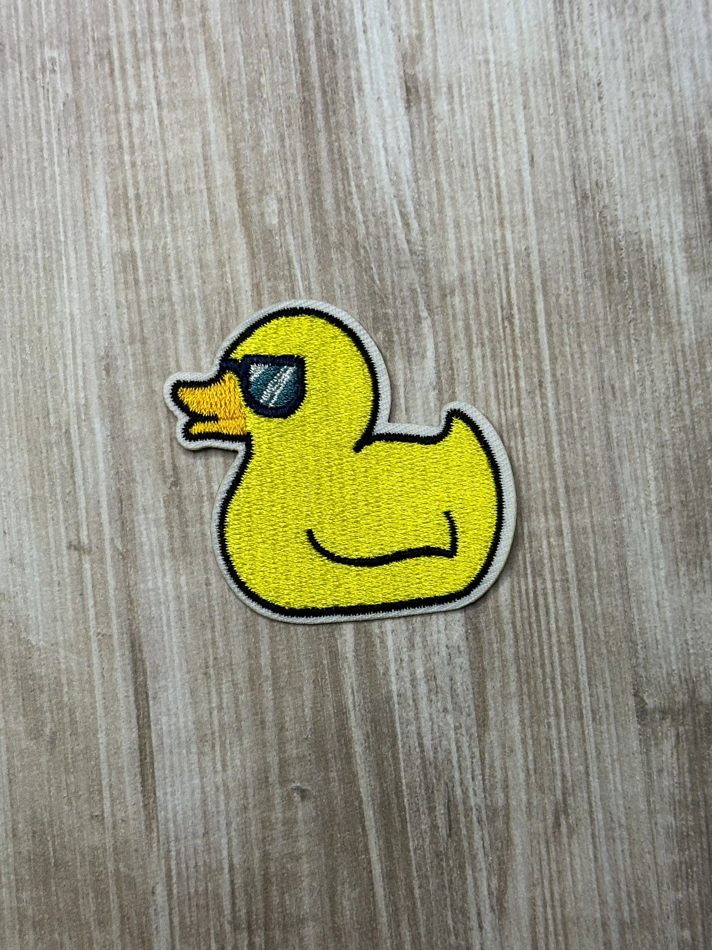 Duck with sun glasses iron on trucker hat patch