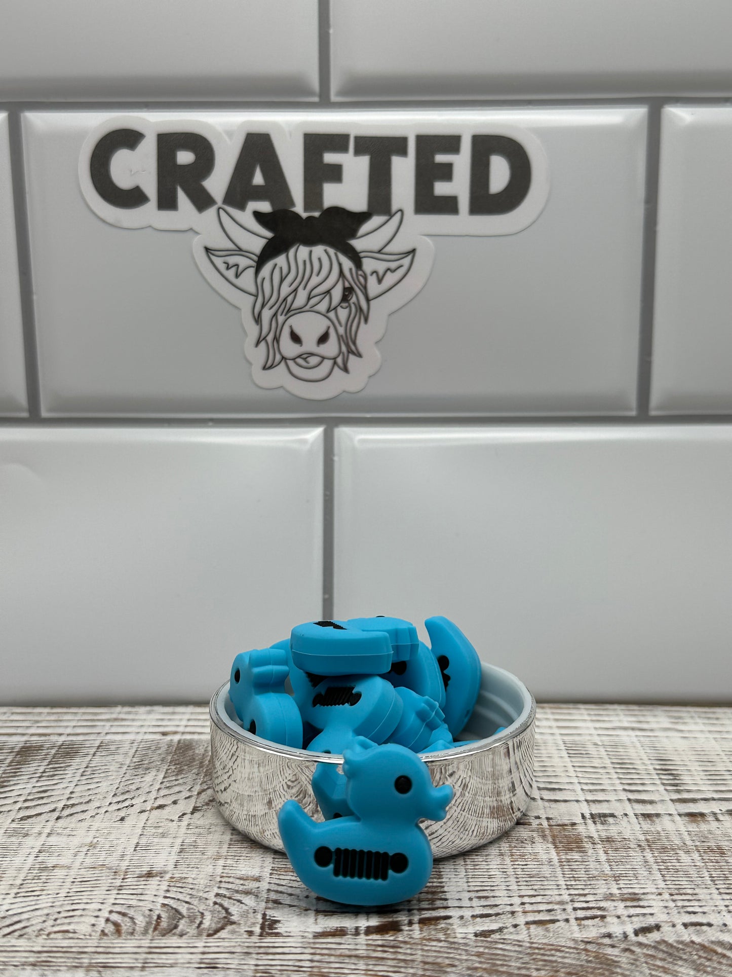 Blue jeep inspired duck focal bead