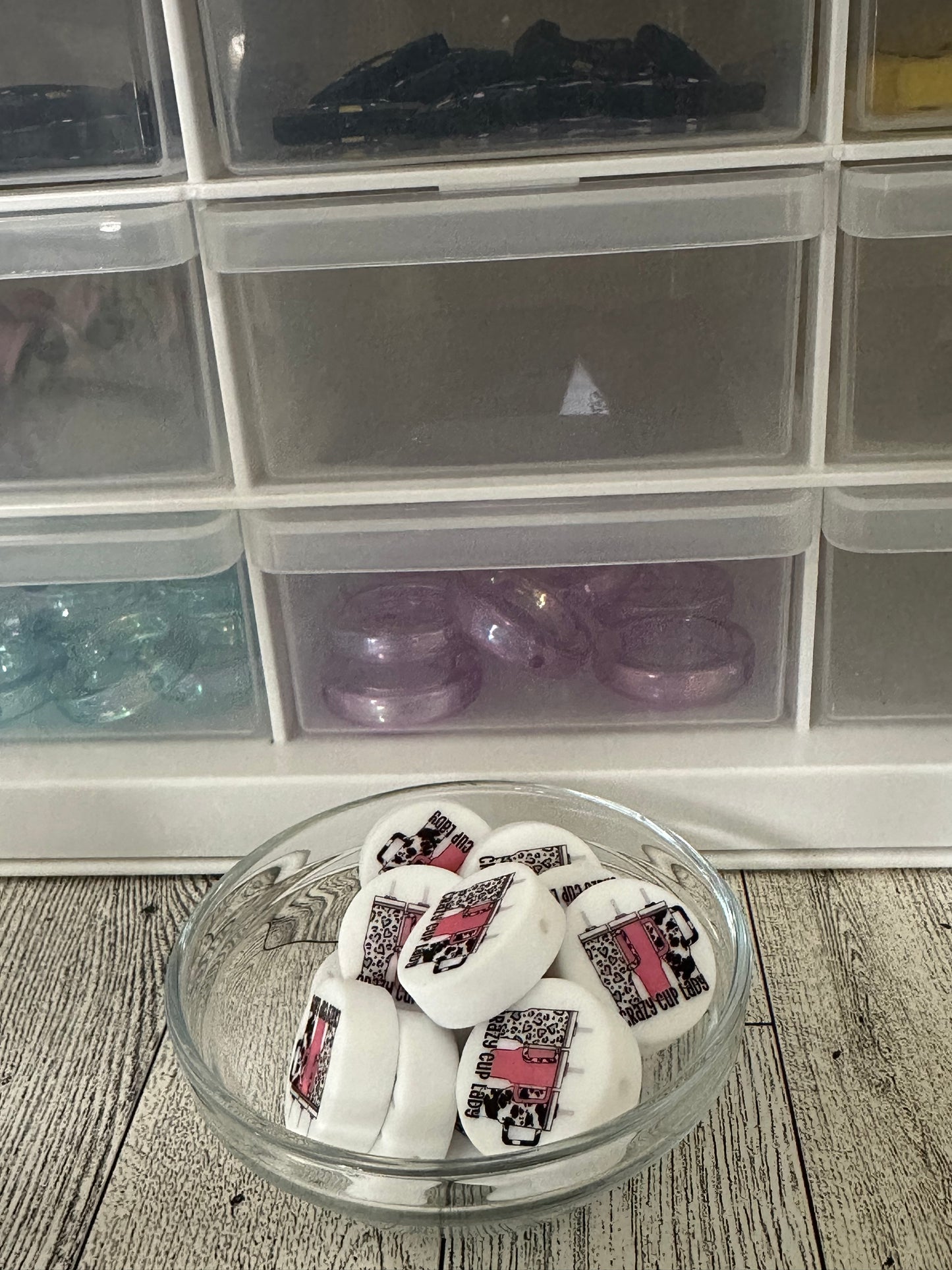 Crazy cup lady focal bead