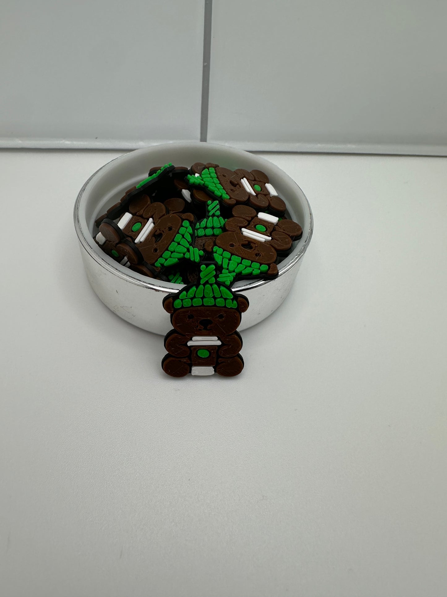 Coffee bear 3D printed flat back charm