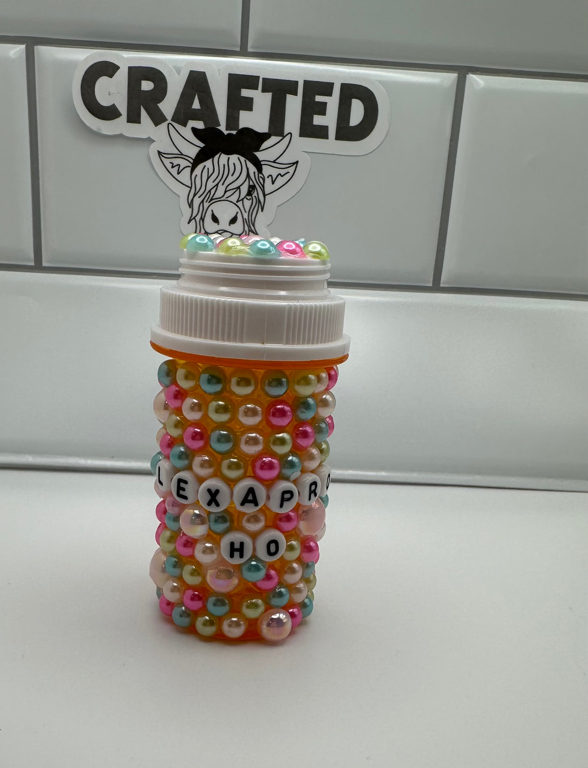 Lexapro ho embellished pill bottle
