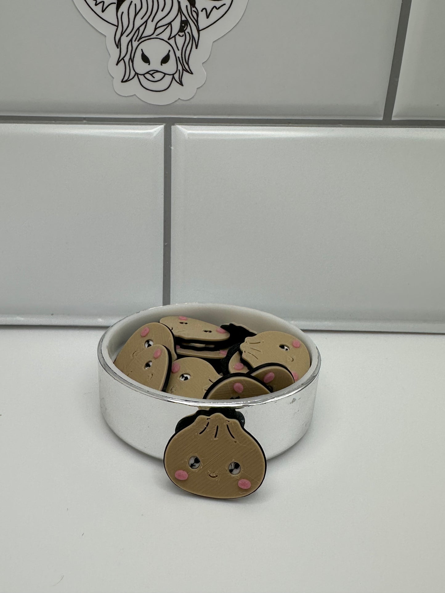Dumpling 3D printed flat back charms