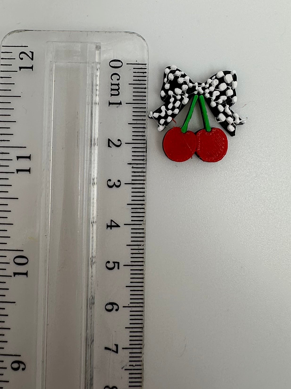 Bow with cherries 3D printed flat back charms