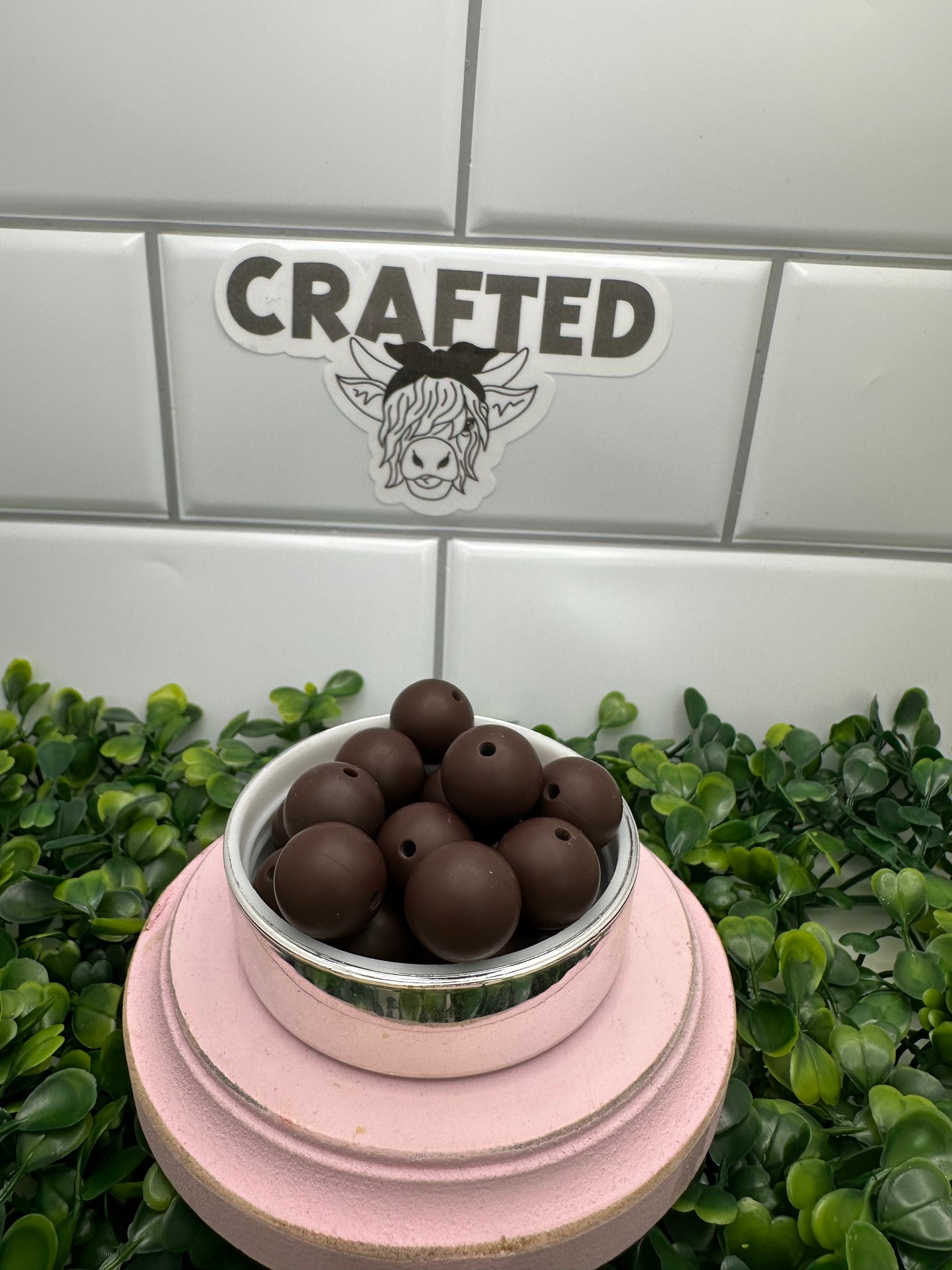 Espresso (brown) 15 mm round bead