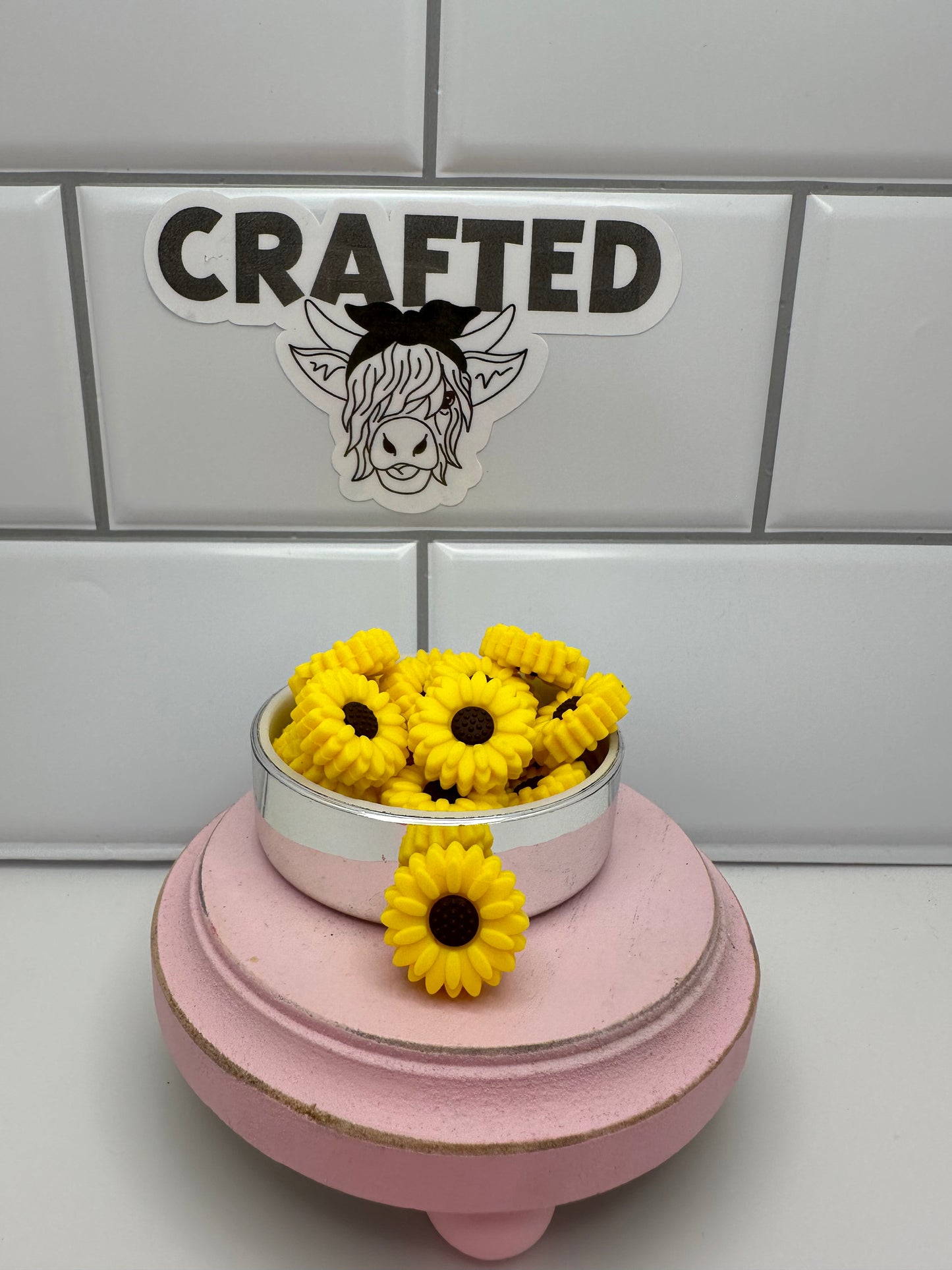 Small sunflower focal bead