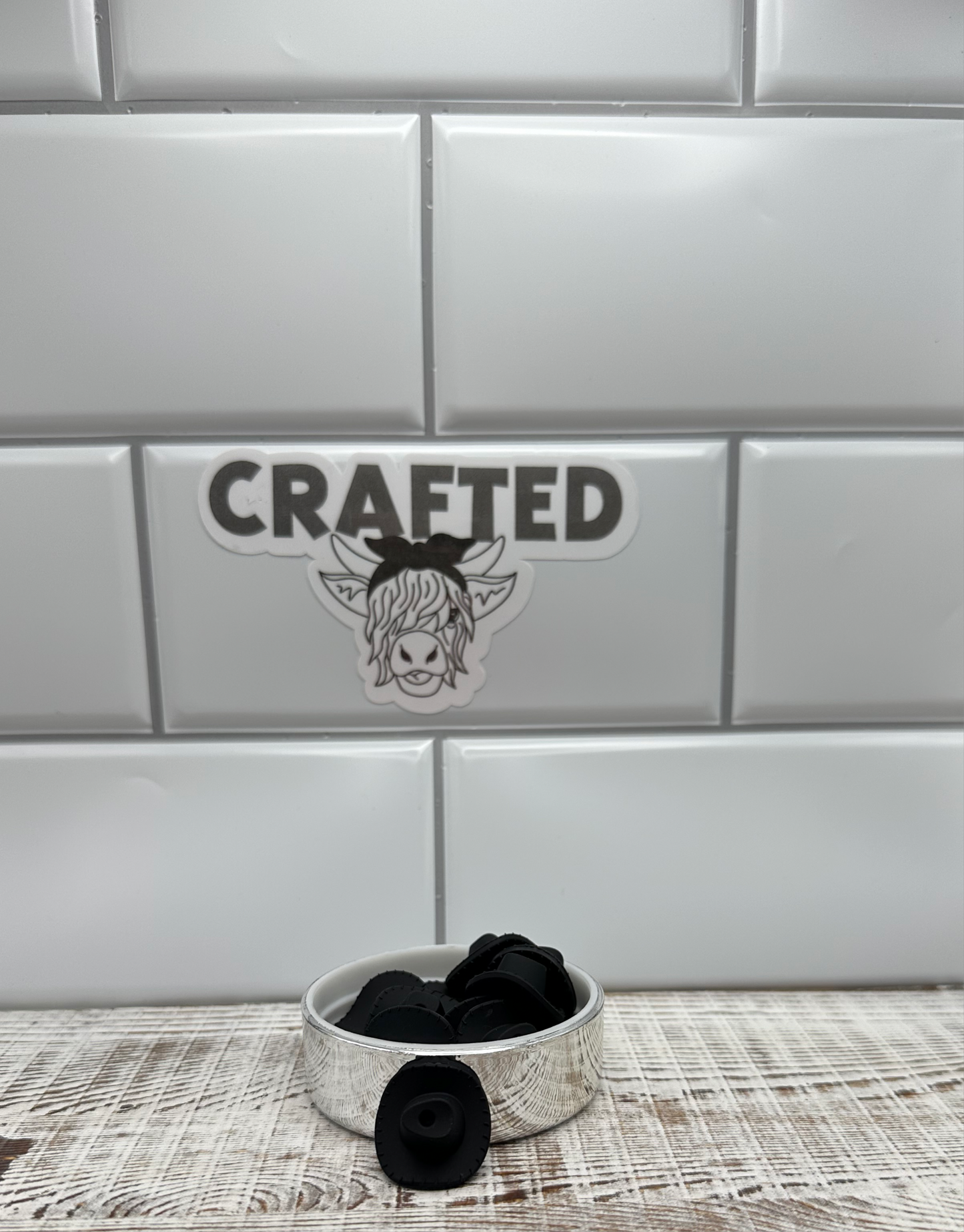 Black cowboy hat focal bead