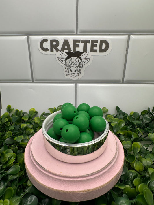 Ever green 15 mm silicone round bead