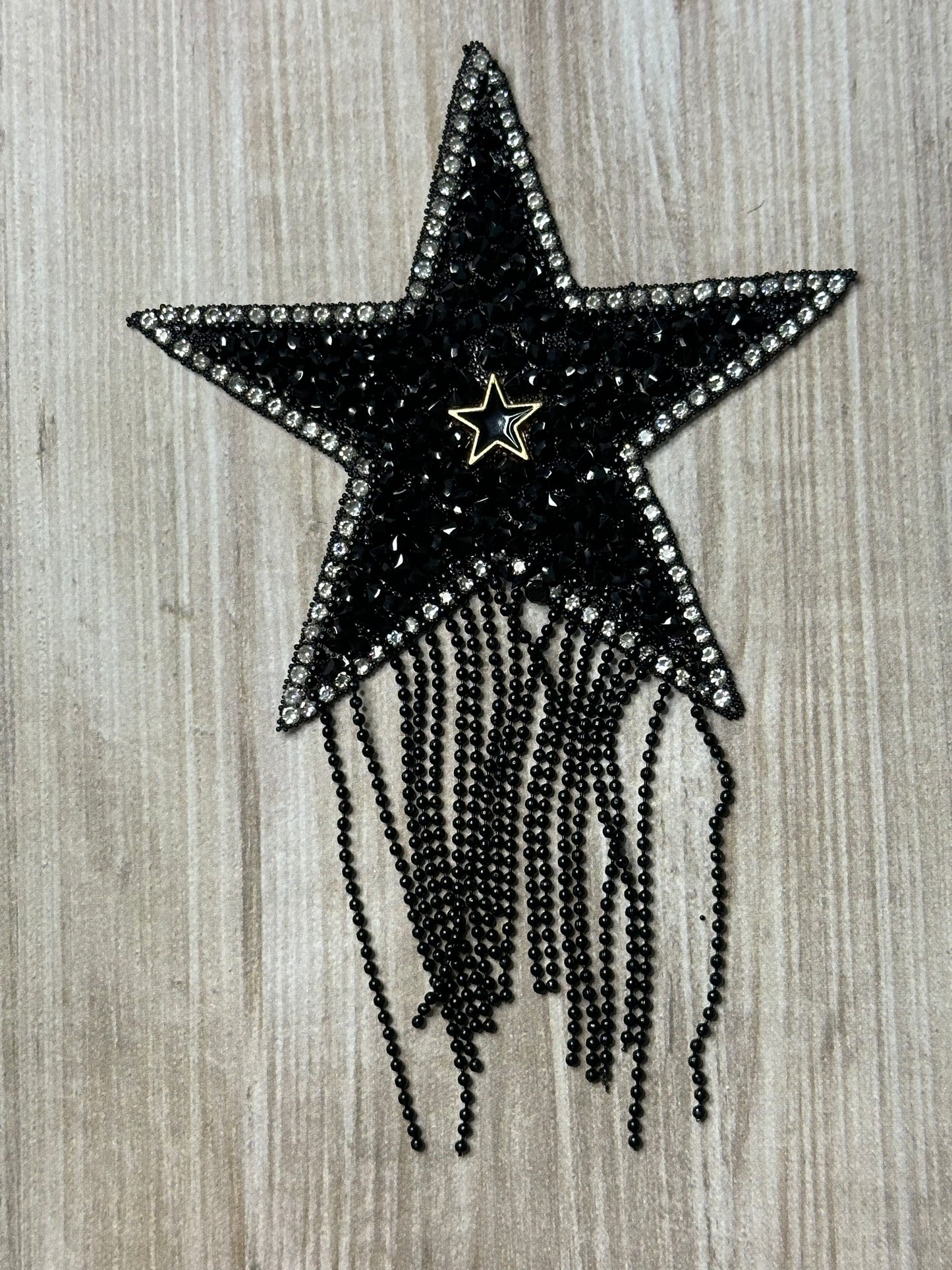 Black star with fringe trucker hat patch