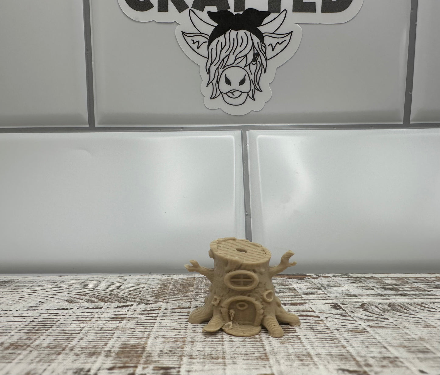 Fairy tree stump 3 D printed focal bead