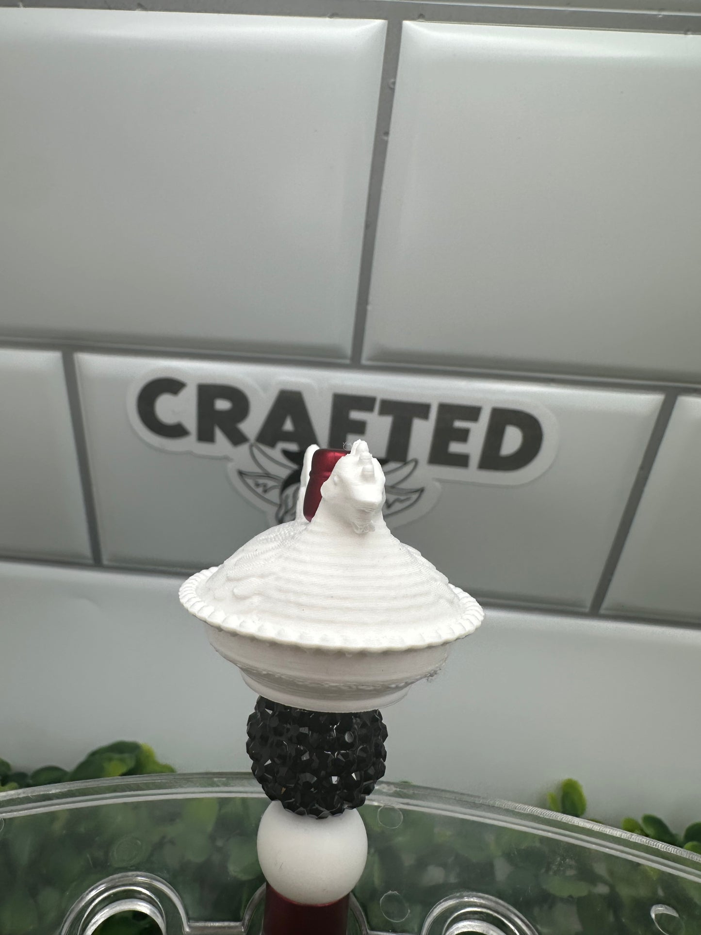3D printer hen on nest LARGE focal bead