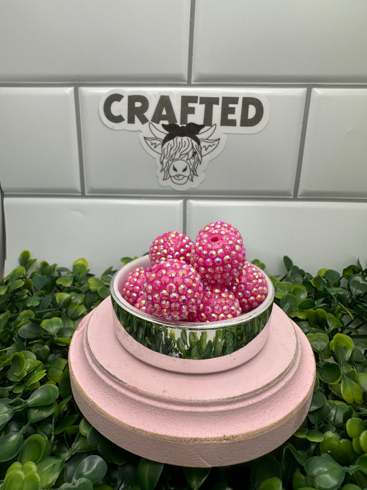 Pink 20 mm bubble gum bead