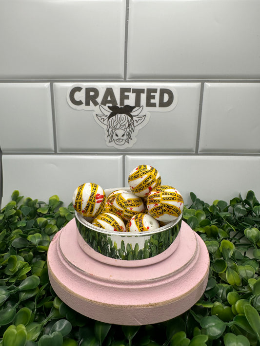 Caution tape 20 mm bubble gum bead