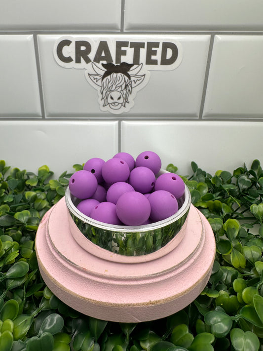 Dark purple 15 mm silicone bead