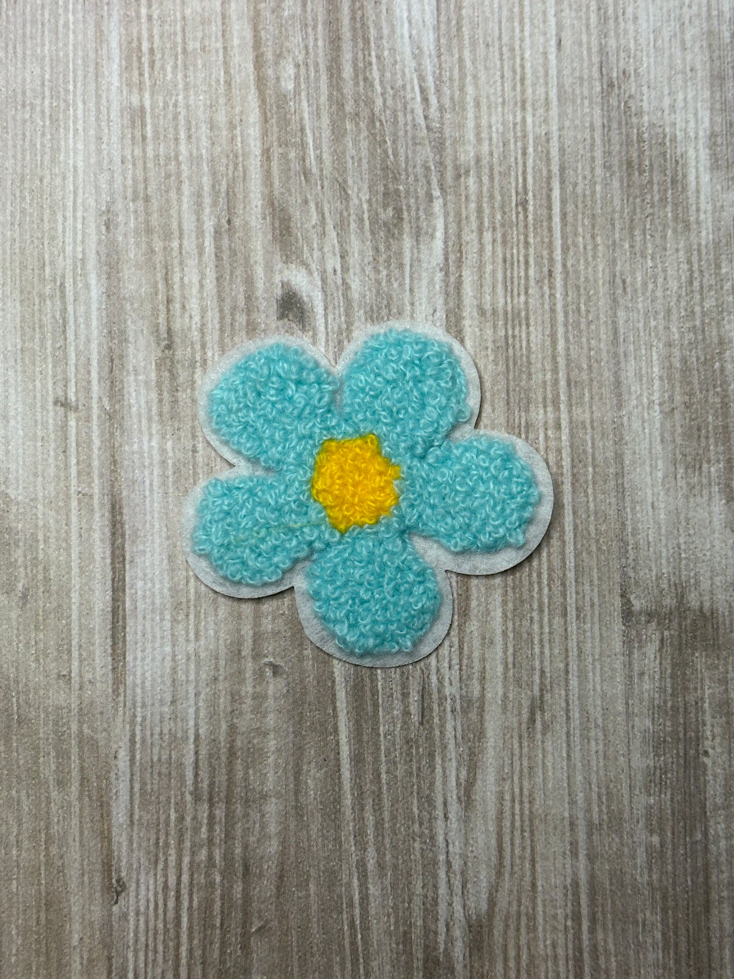 Chenille flower iron on trucker hat patch