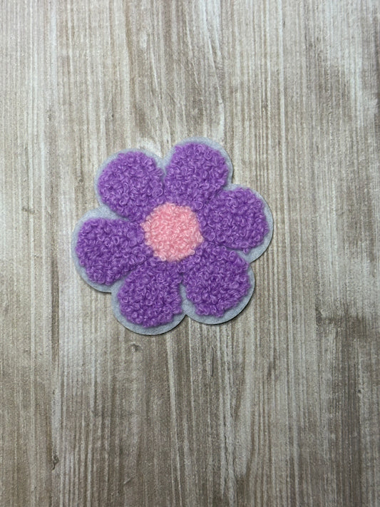 Chenille flower iron on trucker hat patch