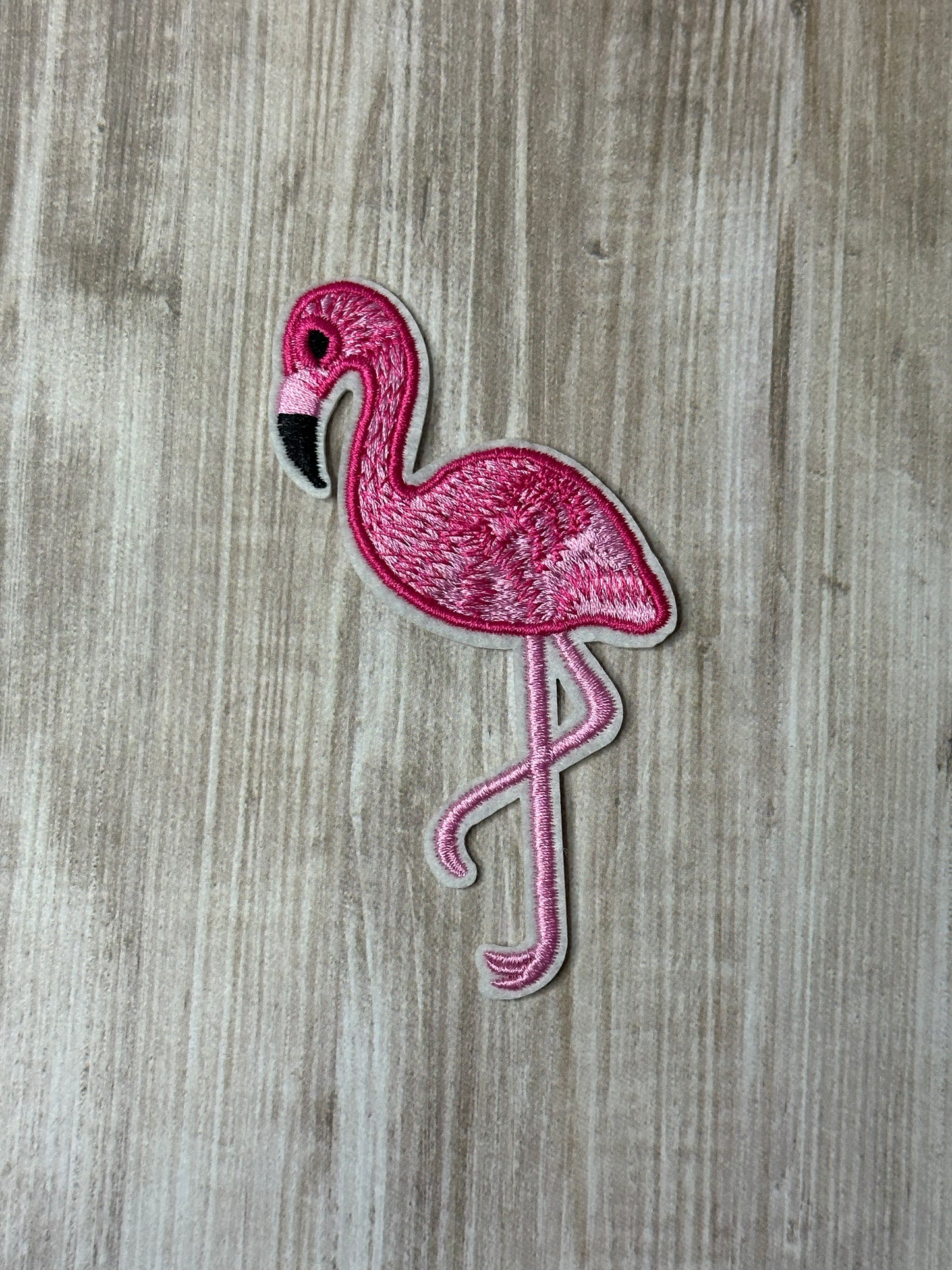 Flamingo iron on trucker hat patch