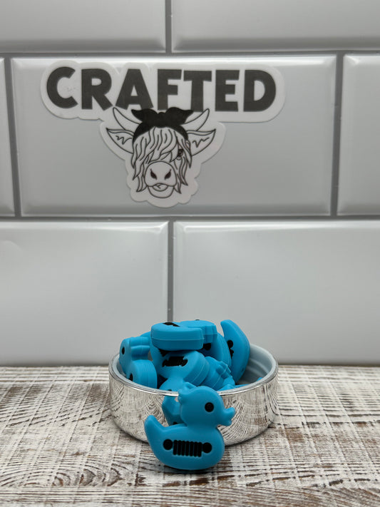Blue jeep inspired duck focal bead