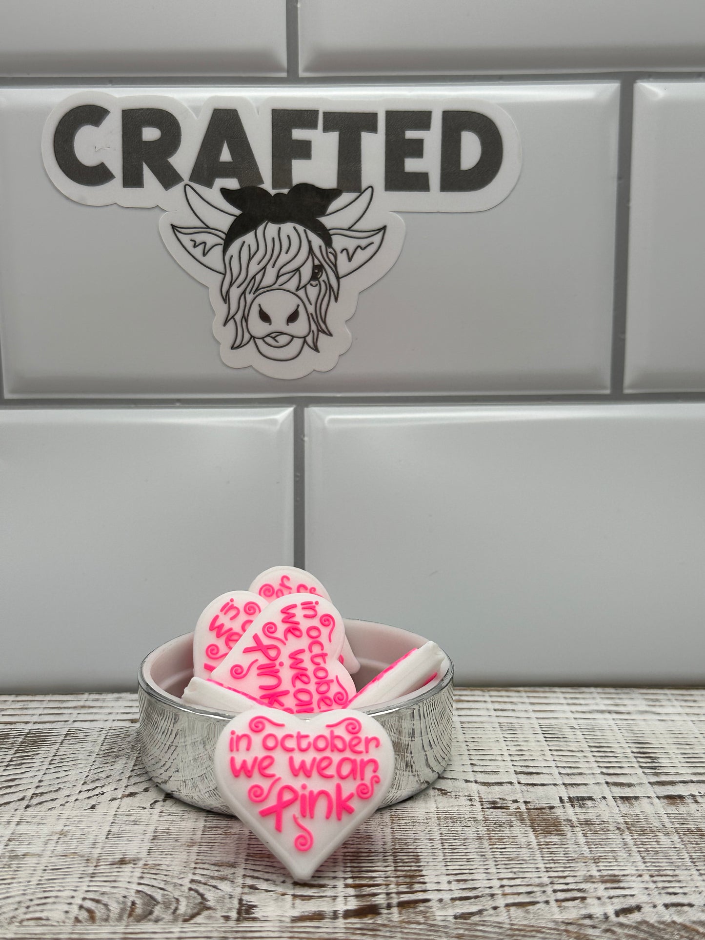 In October we wear pink focal bead
