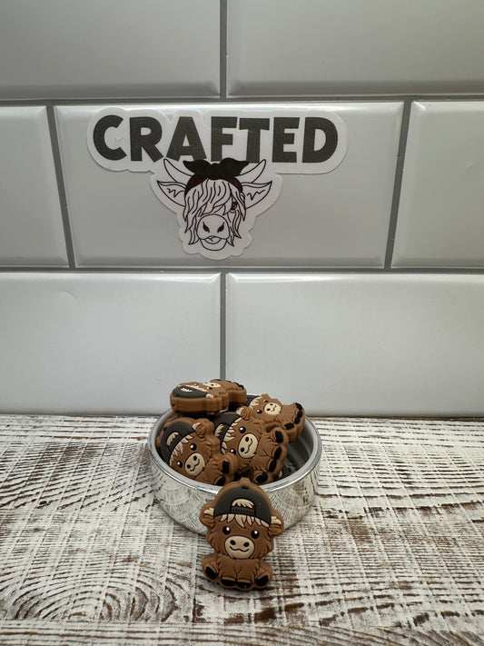 Boy highland cow focal bead